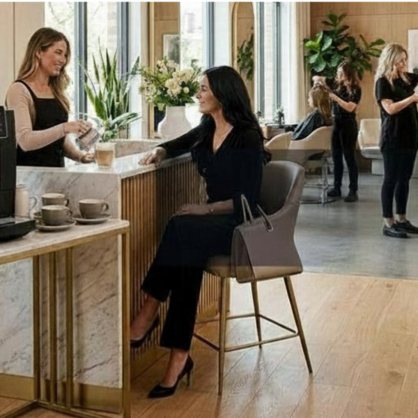 Image of a coffee machine in a salon location.